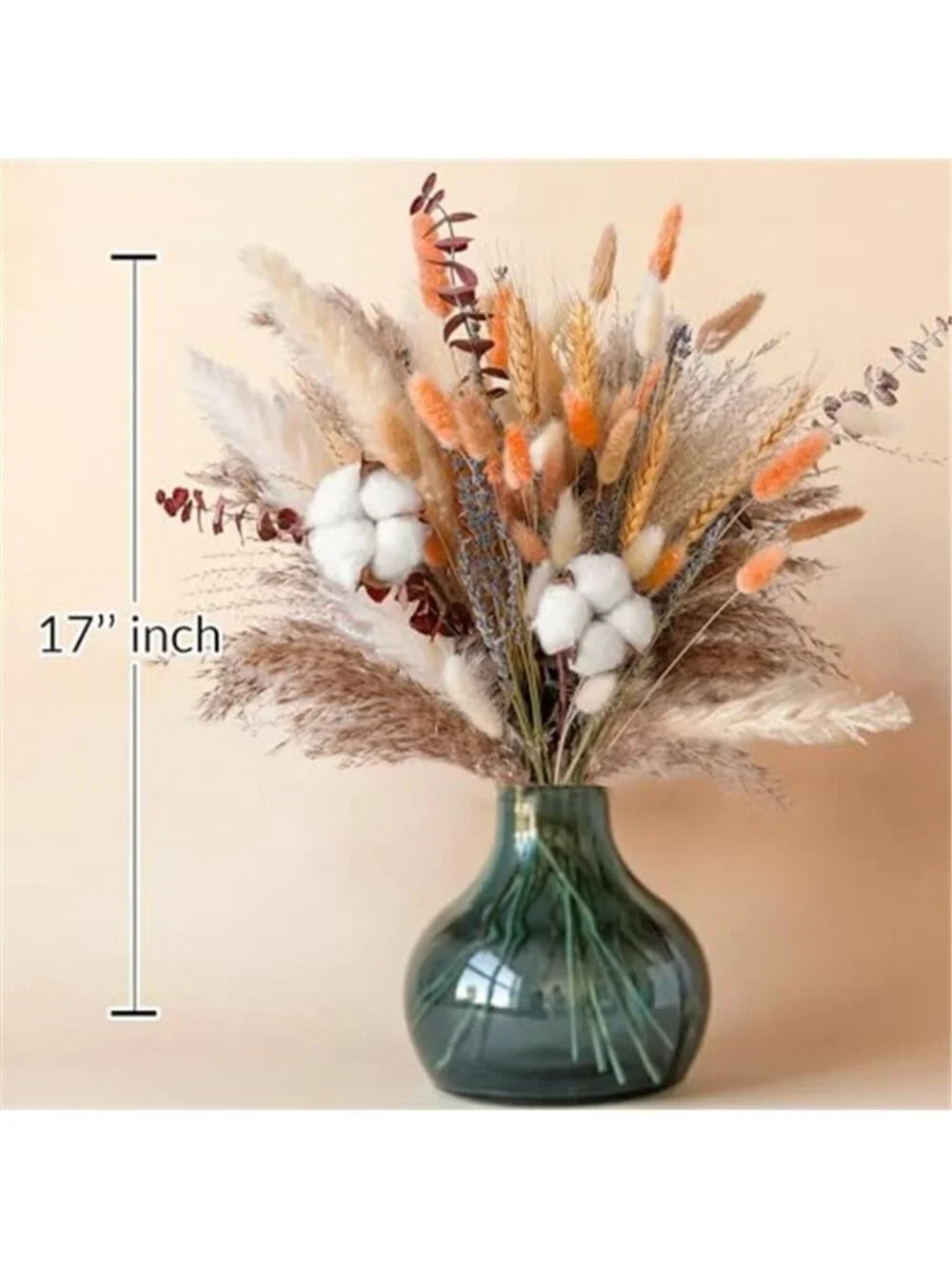Fall Dried Flower Bouquet Boho Fall Decor with Pampas Grass, Cotton